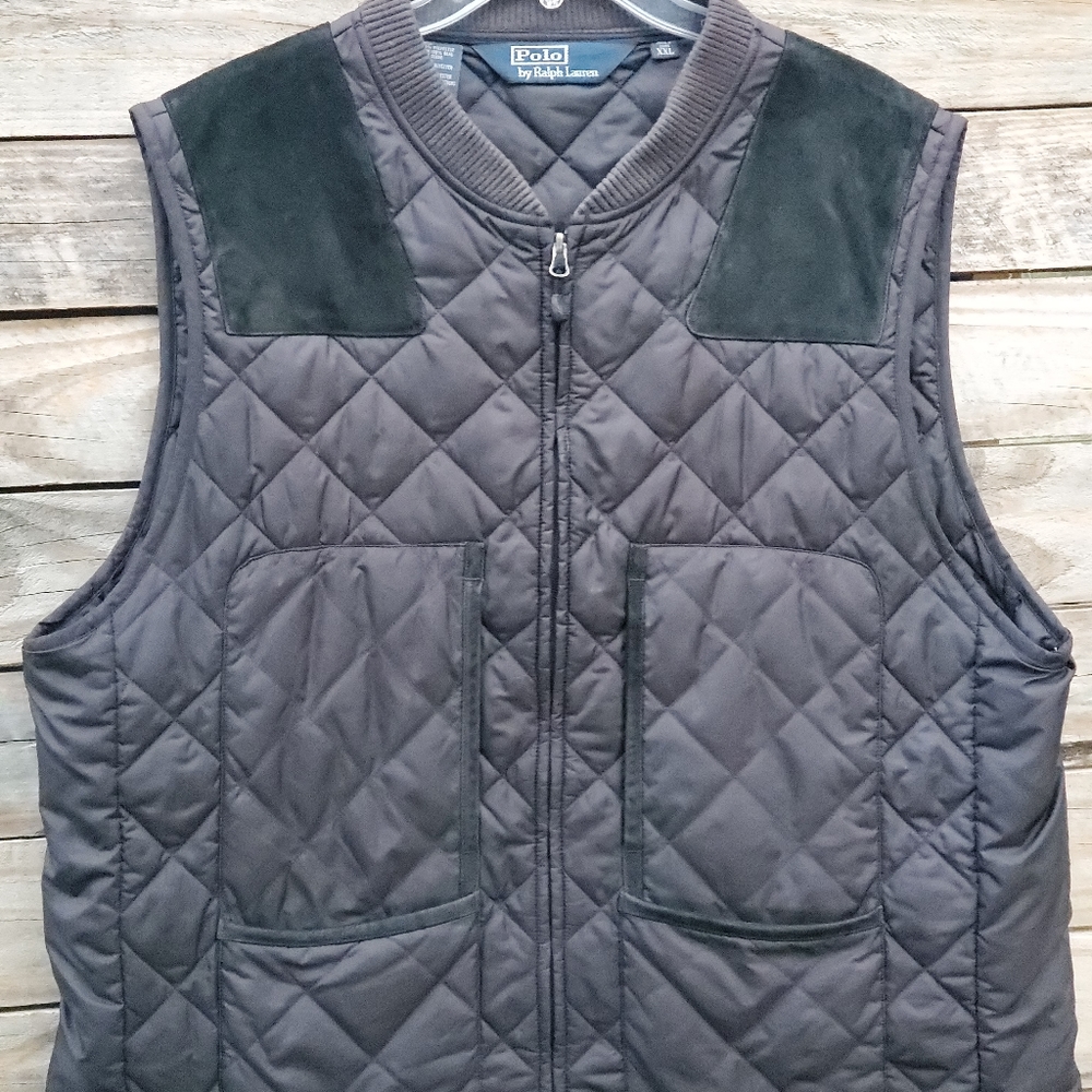 Polo Quilted Suede Vest